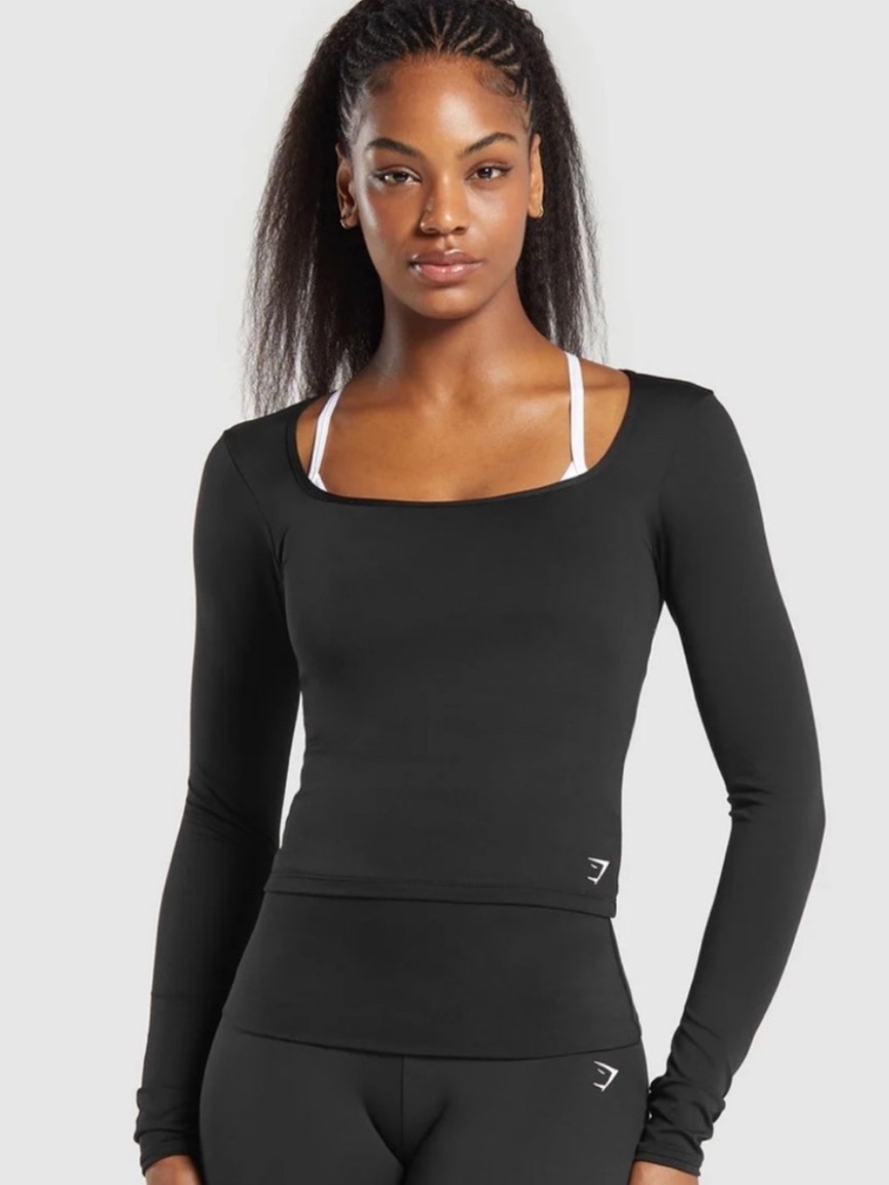 Gymshark Everyday Long Sleeve Midi Top - Black S